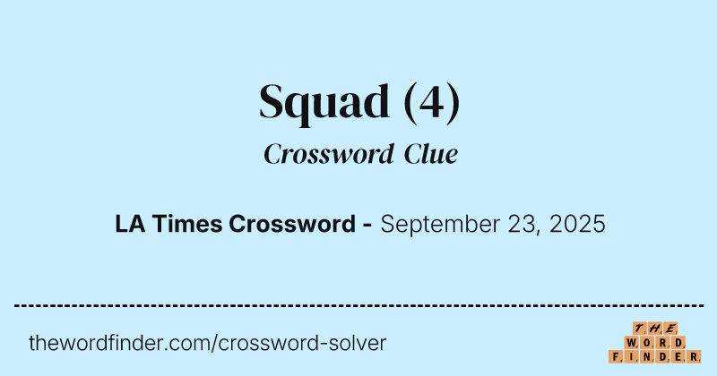 Squad crossword clue image