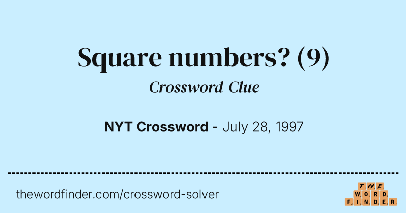 Square numbers? crossword clue image