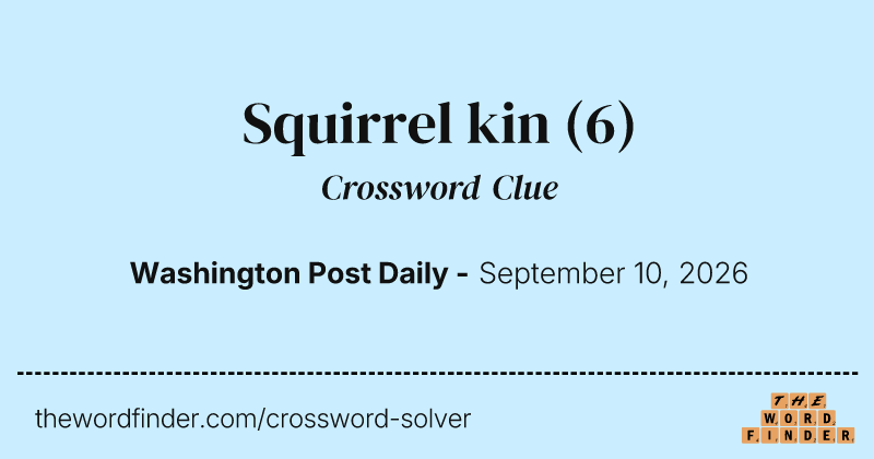 Squirrel kin crossword clue image