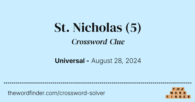 St. Nicholas crossword clue image