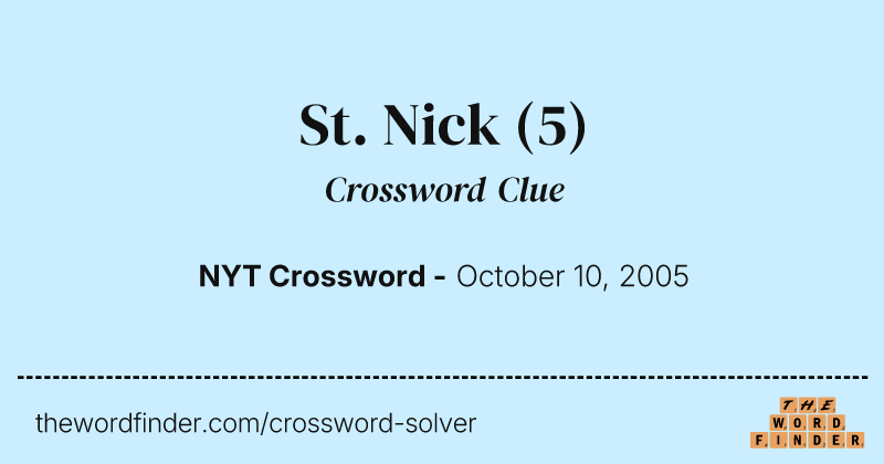 St. Nick crossword clue image