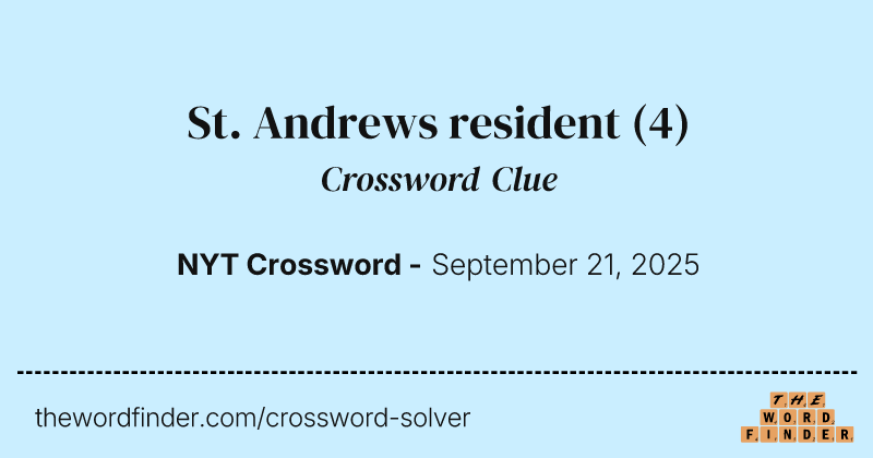 St. Andrews resident crossword clue image