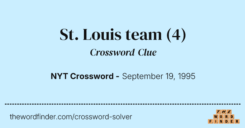 St. Louis team crossword clue image