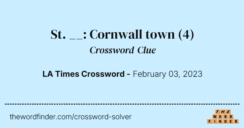 St. __: Cornwall town crossword clue image