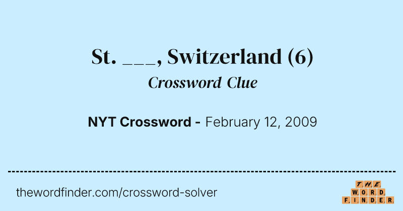 St. ___, Switzerland crossword clue image