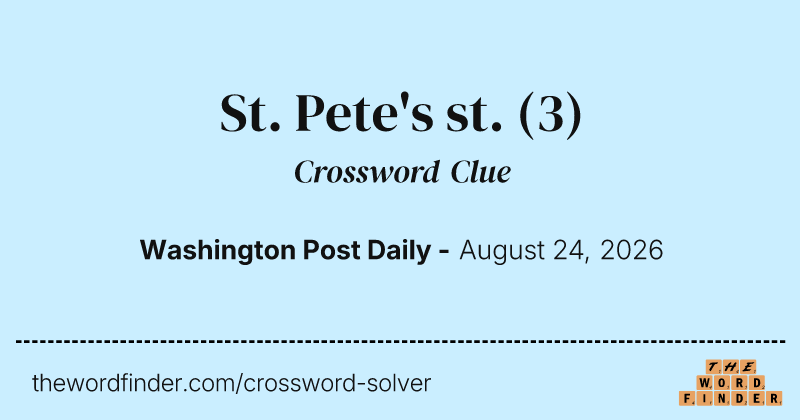 St. Pete's st. crossword clue image