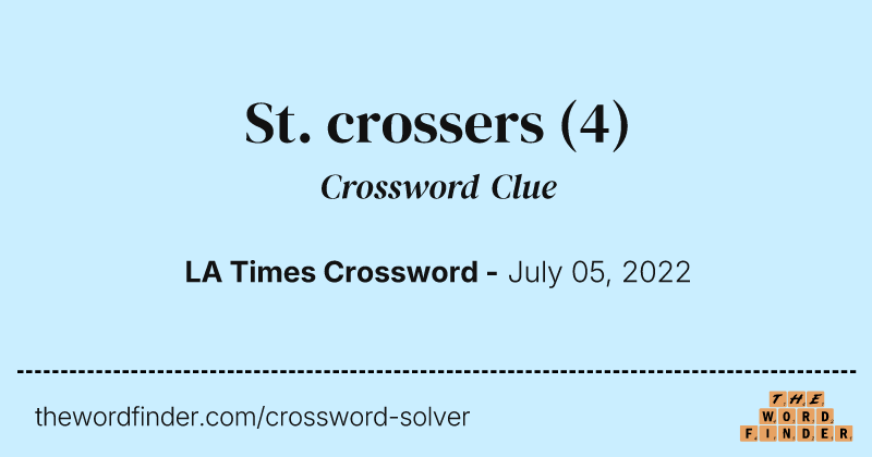 St. crossers crossword clue image