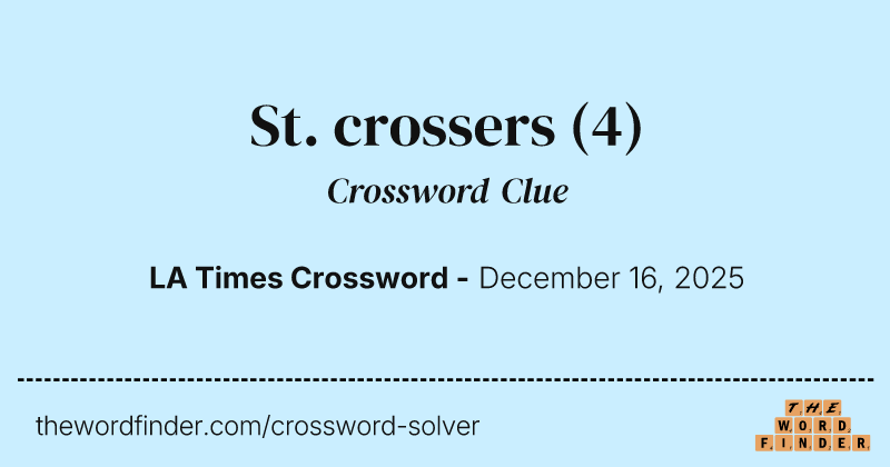 St. crossers crossword clue image