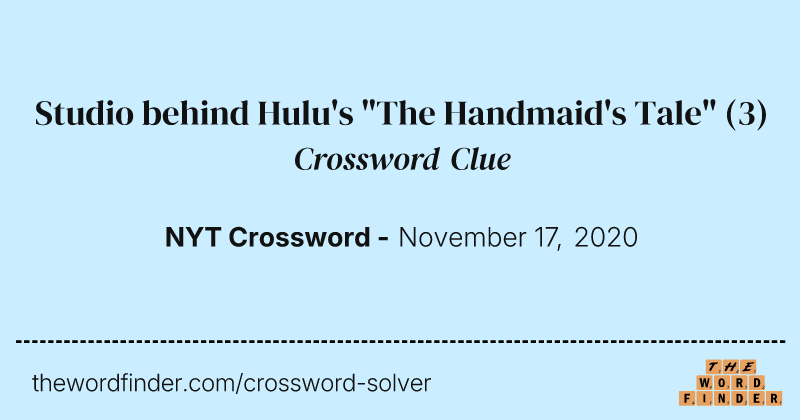 Studio behind Hulu's "The Handmaid's Tale" crossword clue image