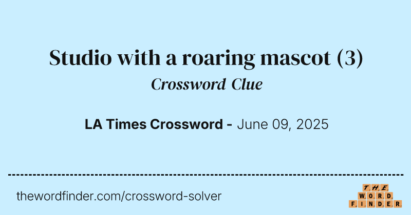 Studio with a roaring mascot crossword clue image