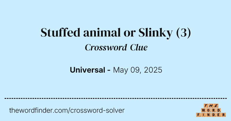 Stuffed animal or Slinky crossword clue image