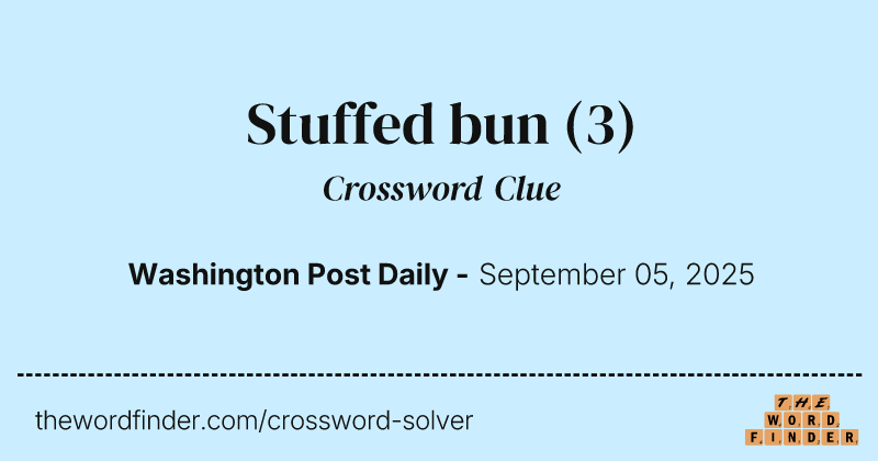 Stuffed bun crossword clue image