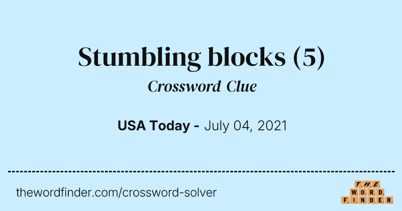 Stumbling blocks crossword clue image