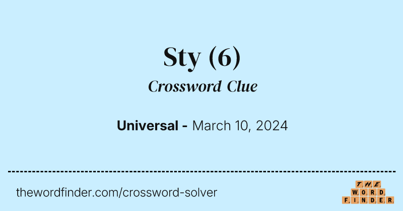 Sty crossword clue image