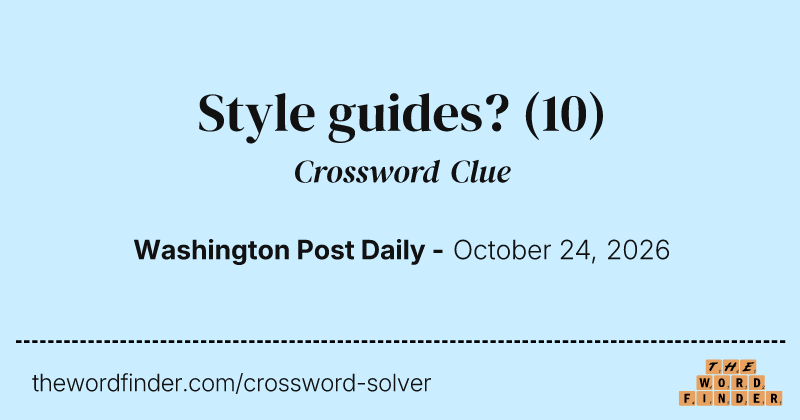 Style guides? crossword clue image