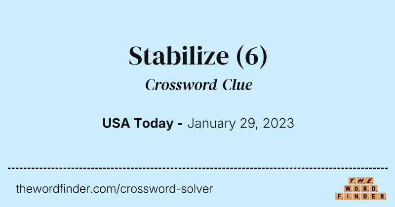 Stabilize crossword clue image