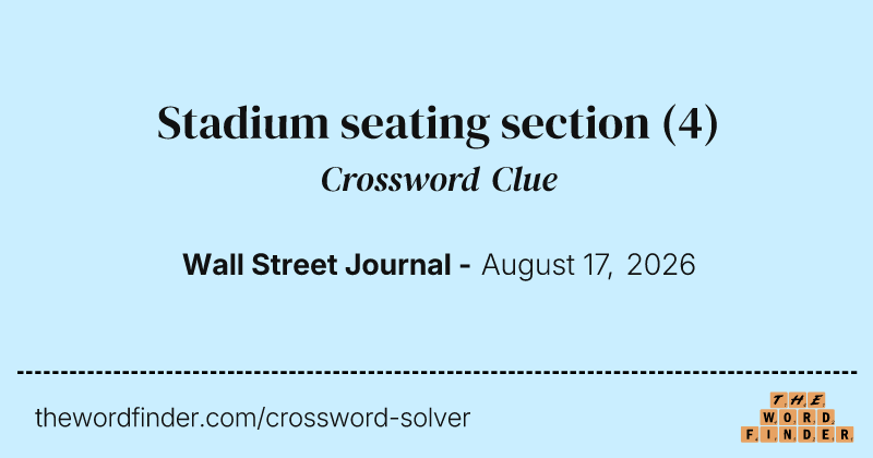 Stadium seating section crossword clue image