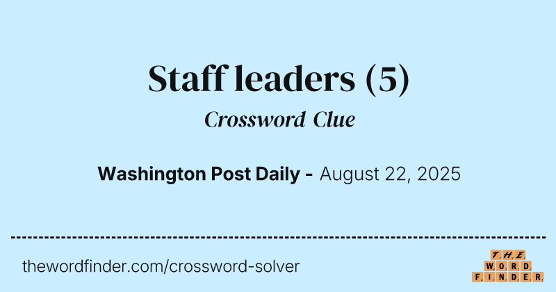 Staff leaders crossword clue image
