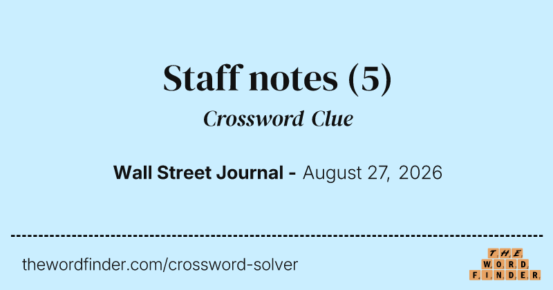 Staff notes crossword clue image