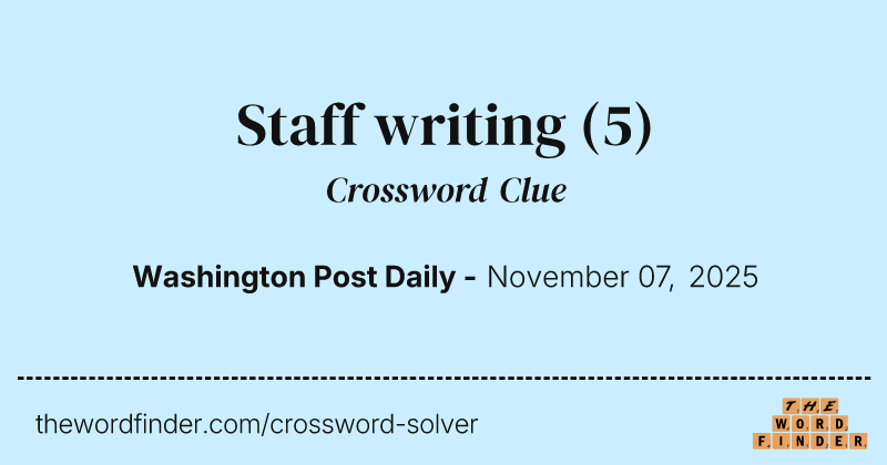 Staff writing crossword clue image