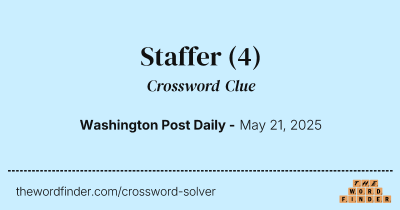 Staffer crossword clue image