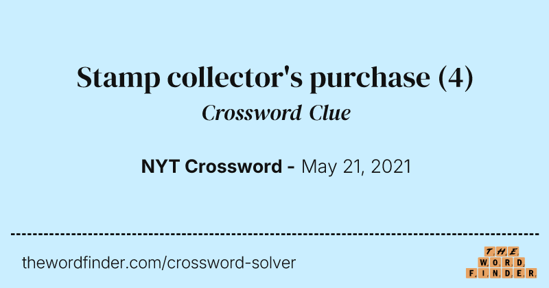 Stamp collector's purchase crossword clue image