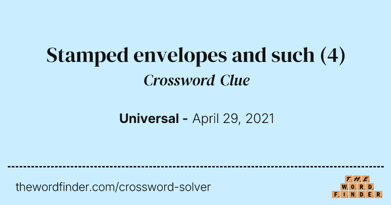 Stamped envelopes and such crossword clue image