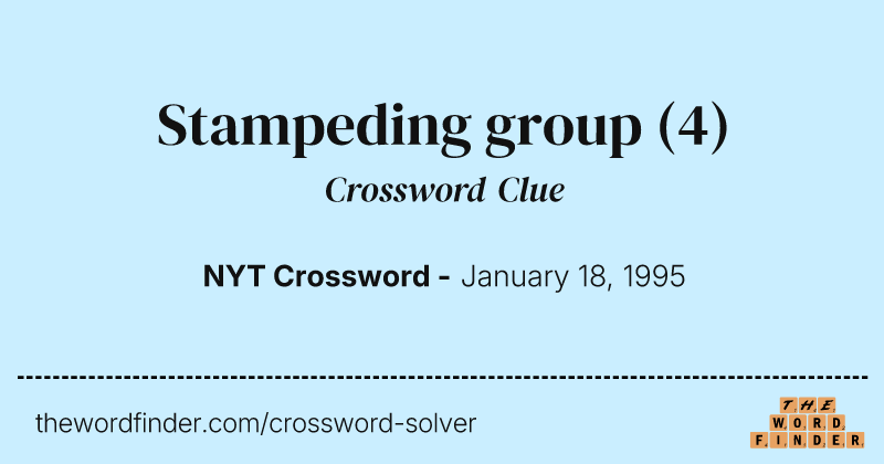 Stampeding group crossword clue image