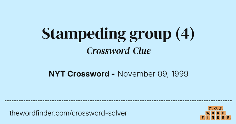 Stampeding group crossword clue image