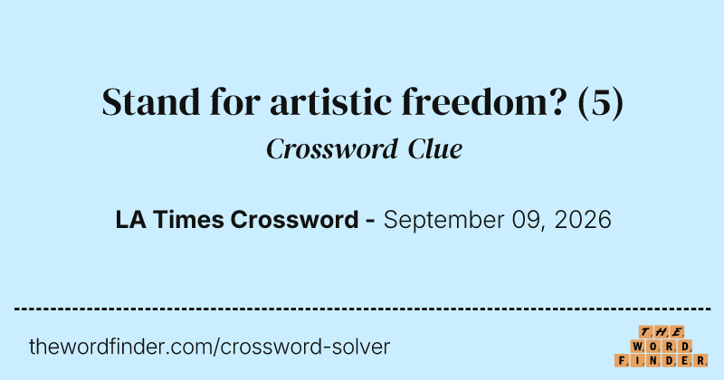 Stand for artistic freedom? crossword clue image