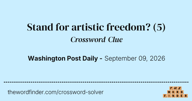 Stand for artistic freedom? crossword clue image