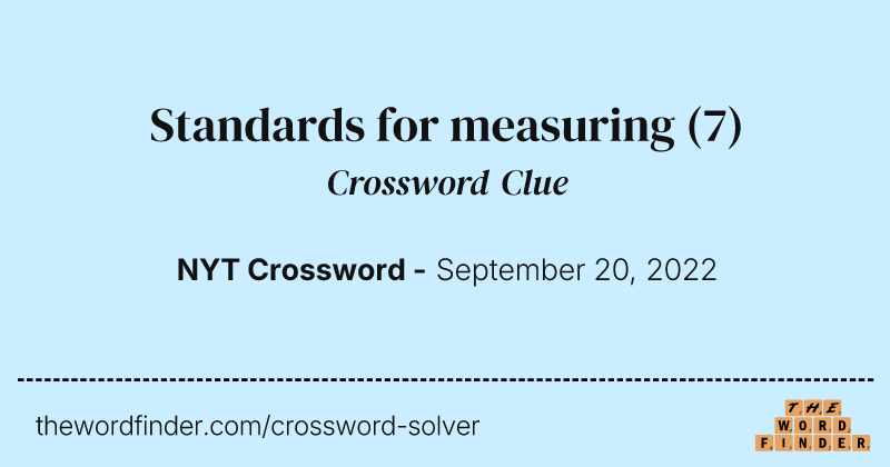 Standards for measuring crossword clue image