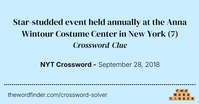 Star-studded event held annually at the Anna Wintour Costume Center in New York crossword clue image