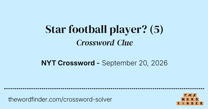 Star football player? crossword clue image