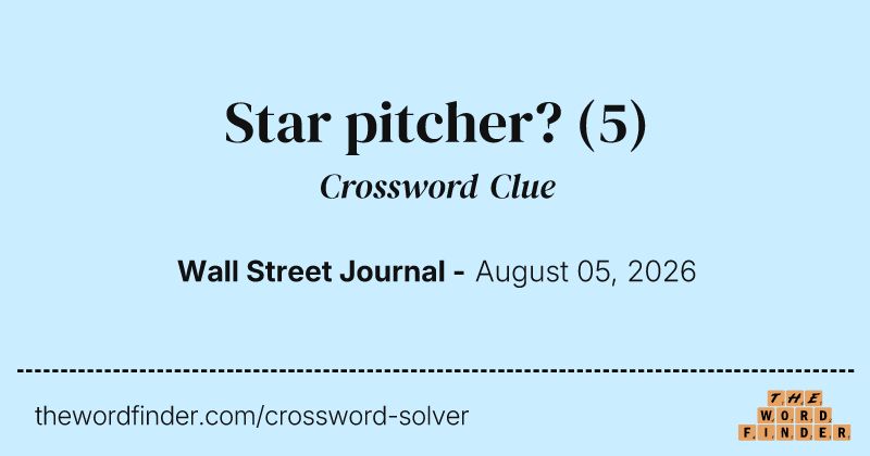 Star pitcher? crossword clue image