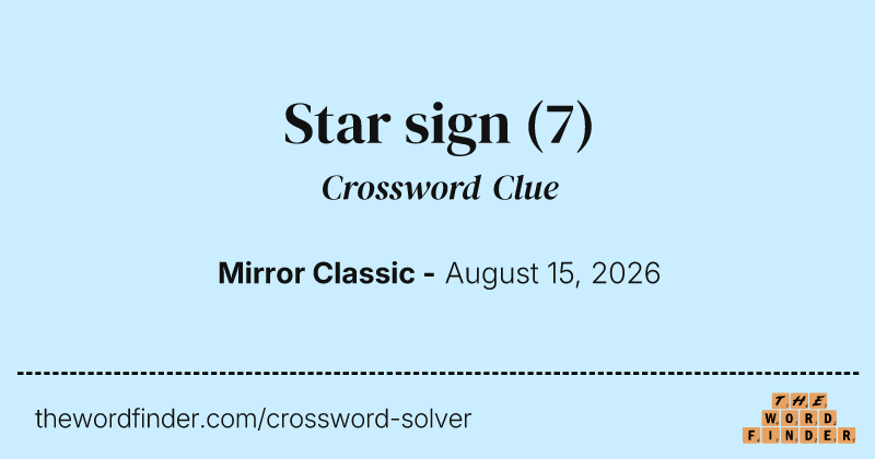 Star sign crossword clue image