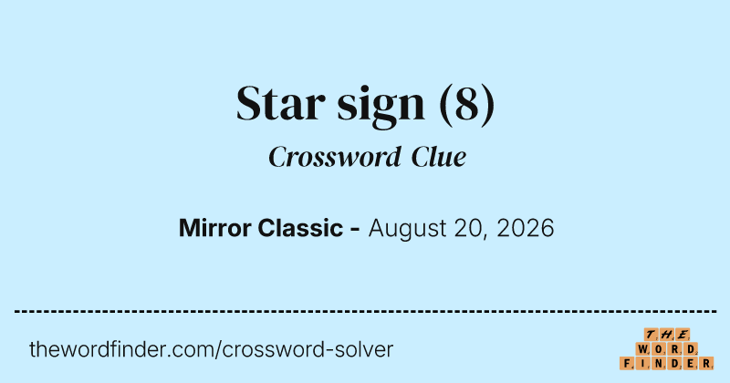 Star sign crossword clue image