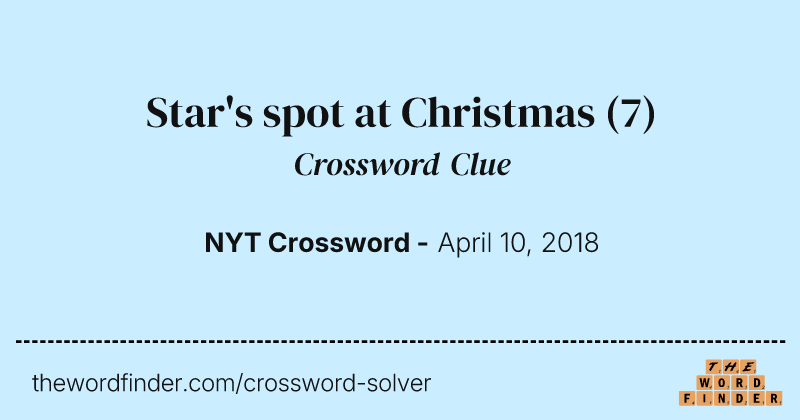 Star's spot at Christmas crossword clue image