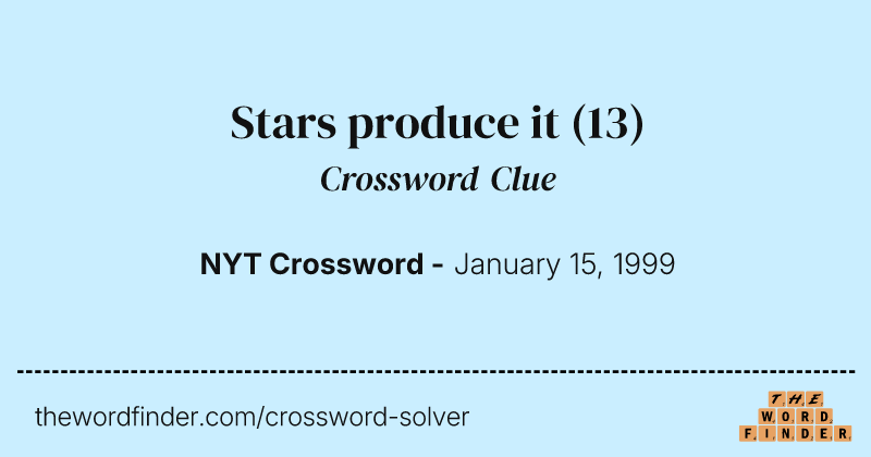 Stars produce it crossword clue image