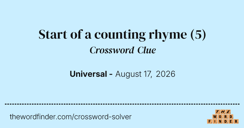 Start of a counting rhyme crossword clue image