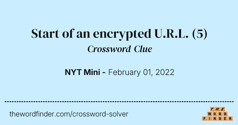 Start of an encrypted U.R.L. crossword clue image
