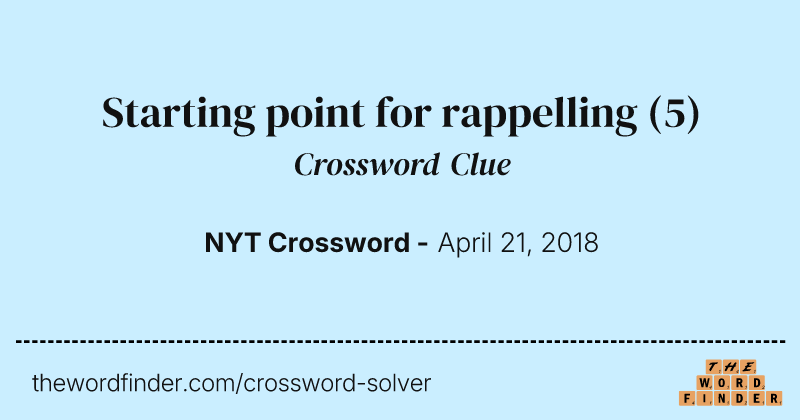 Starting point for rappelling crossword clue image