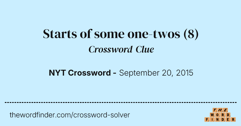 Starts of some one-twos crossword clue image