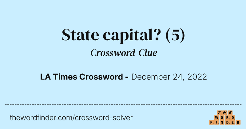 State capital? crossword clue image