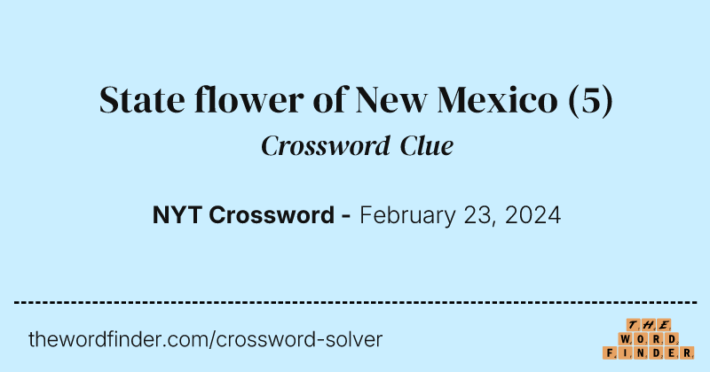 State flower of New Mexico crossword clue image