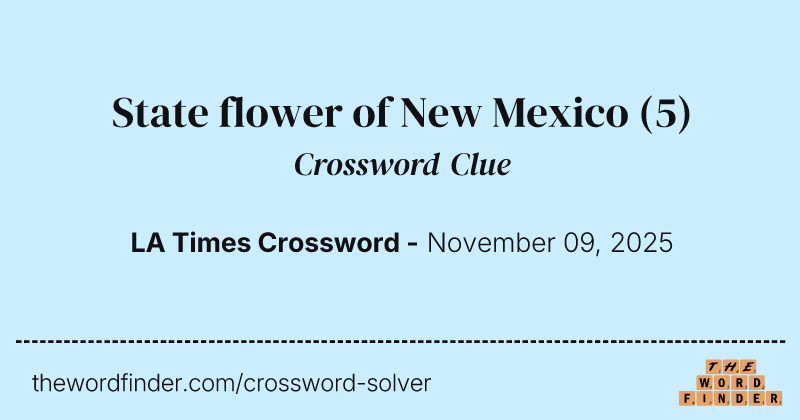 State flower of New Mexico crossword clue image