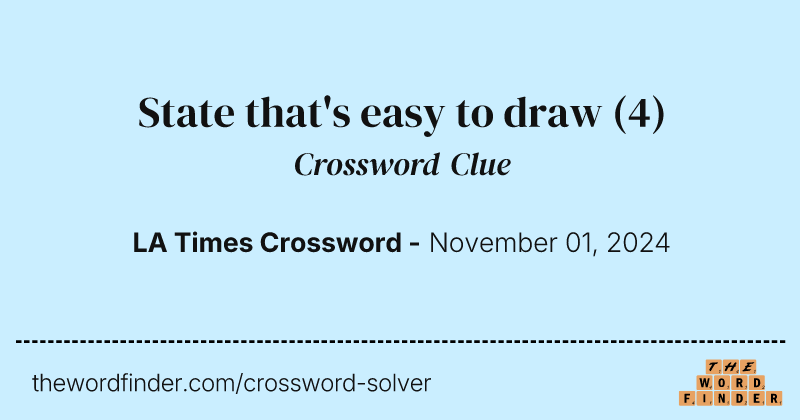 State that's easy to draw crossword clue image