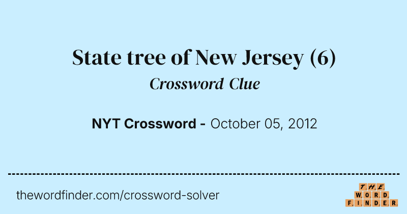 State tree of New Jersey crossword clue image