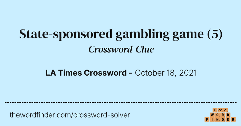 State-sponsored gambling game crossword clue image