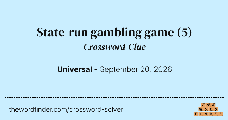 State-run gambling game crossword clue image